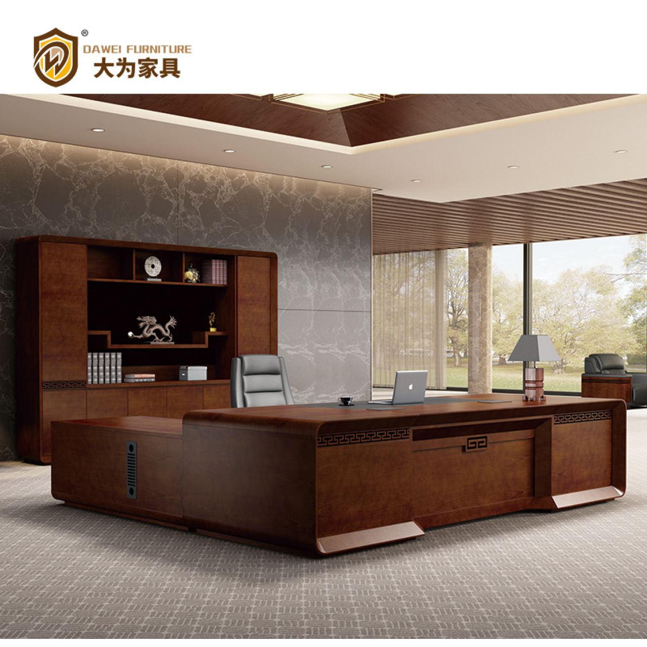 寒陽系列 辦公家具 總裁經(jīng)理辦公桌 大班臺